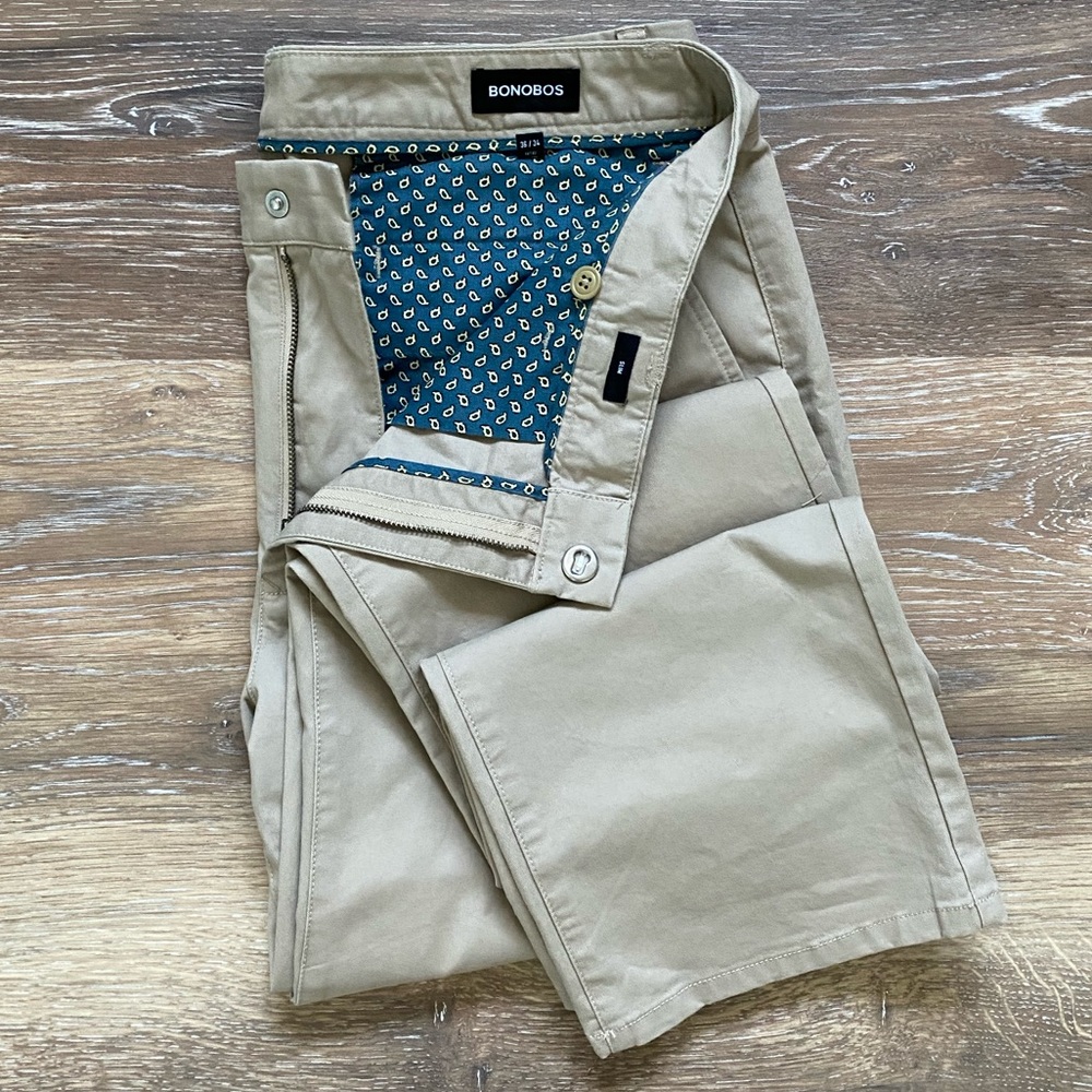Bonobos Slim Fit 36/34 Khaki Pants